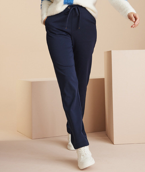 Navy Ponte Tapered-leg Trousers
