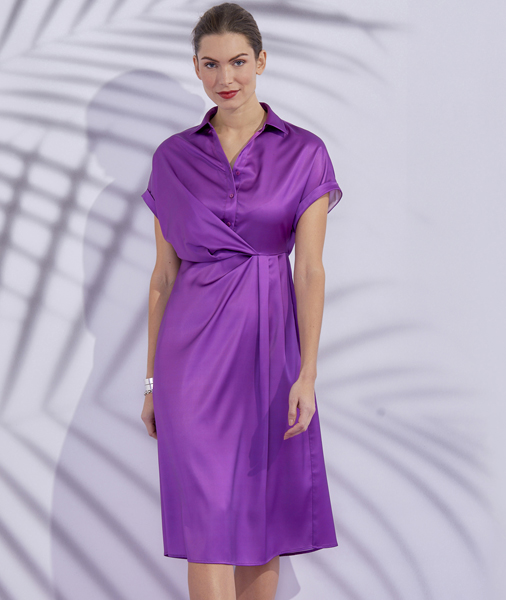 Purple satin dress