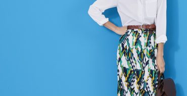 Pleated printed skirt
