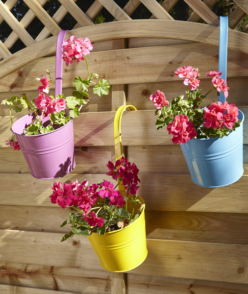 Set of 3 Flowerpots with hook