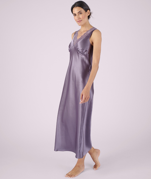 Satin Lace Trim Nightdress