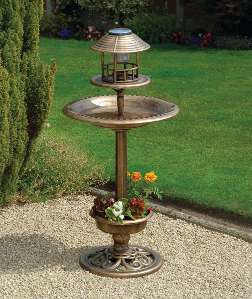 Solar Bird Bath and Planter