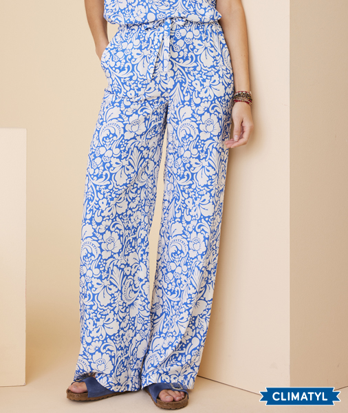 Wide-leg Climatyl print trousers